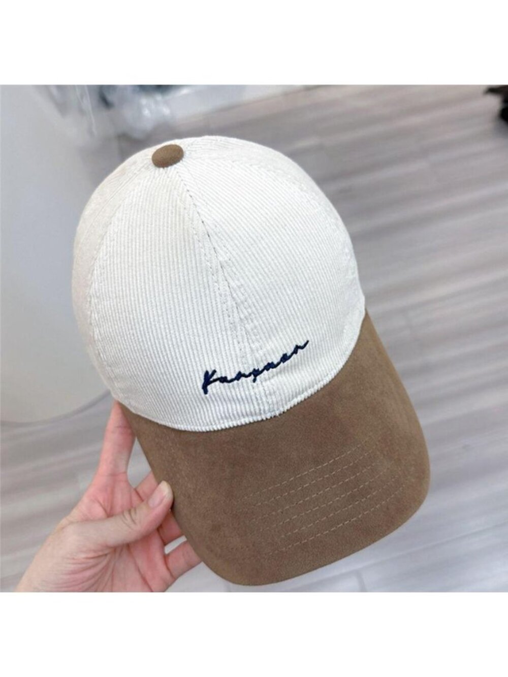 Embroidered Corduroy Baseball Cap